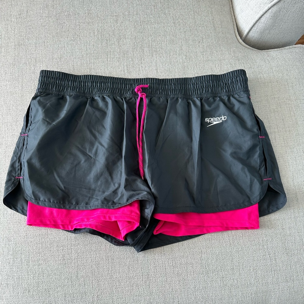 Speedo Women’s Hydro Valley Shorts. Pink/Grey. Size 14 - Picture 2 of 5